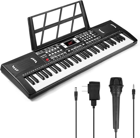 61 Keys Electronic Digital piano, Portable Keyboard Piano with Built-in Speaker and Microphone, Sheet Stand and Power Supply, Keyboard Piano Teaching Gift for Beginners Eelectric in Kuwait