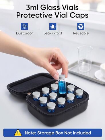 3ml Vial Caps, 40PCS Silicone Protective Cap for 1ml 2ml 3ml 4ml Glass Vials, Reusable Vial-Caps Covers Peptide, Insulin Vials ect. Leak-Proof ＆ Dust-Proof Peptide Vial Caps, White. in Saudi Arabia