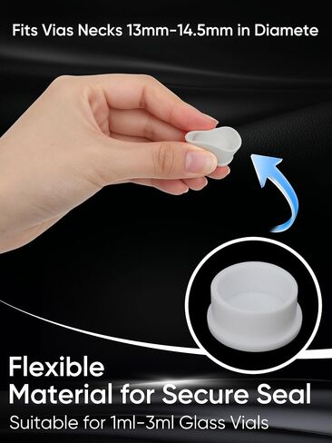 3ml Vial Caps, 40PCS Silicone Protective Cap for 1ml 2ml 3ml 4ml Glass Vials, Reusable Vial-Caps Covers Peptide, Insulin Vials ect. Leak-Proof ＆ Dust-Proof Peptide Vial Caps, White. in Saudi Arabia