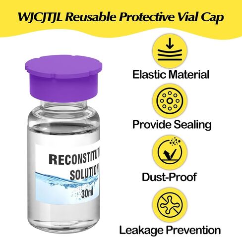 12 Pack 30ml Vials Protective Vial Caps for BAC Water – 6 Assorted Colors, Leak-Proof Dust-Resistant Lids for Flip Off Caps 30ml Glass Vials for Injection, Easy to Clean and Reusable in Kuwait