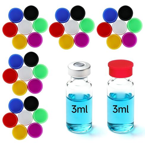 35PCS 3ml Vial Caps, Peptide Caps for 1ml 2ml 3ml 4ml Vials Peptide Storage Protective Cap, Reusable Silicone Vial Covers Fit Peptide Case for Fridge by DawnBox, Leak-Proof and Dust-Proof. in Kuwait