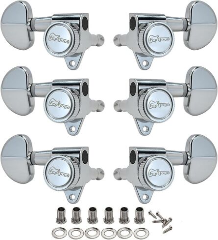 FRETJOYB 18:1 Upgraded 3x3 Locking Guitar Tuners Guitar Tuning Pegs for Acoustic or Electric Guitar Tuning Keys Machine Heads Replacement-Chrome in Kuwait