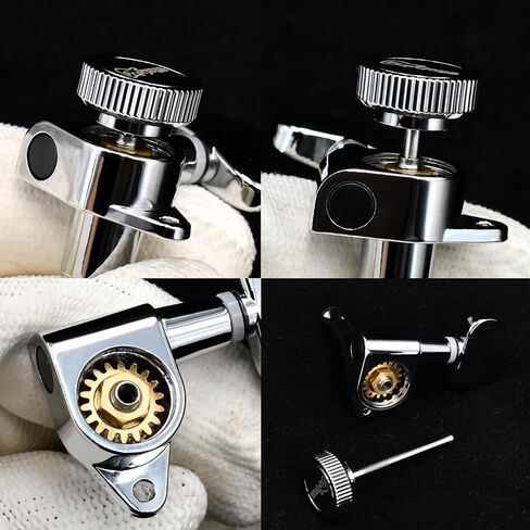 FRETJOYB 18:1 Upgraded 3x3 Locking Guitar Tuners Guitar Tuning Pegs for Acoustic or Electric Guitar Tuning Keys Machine Heads Replacement-Chrome in Kuwait