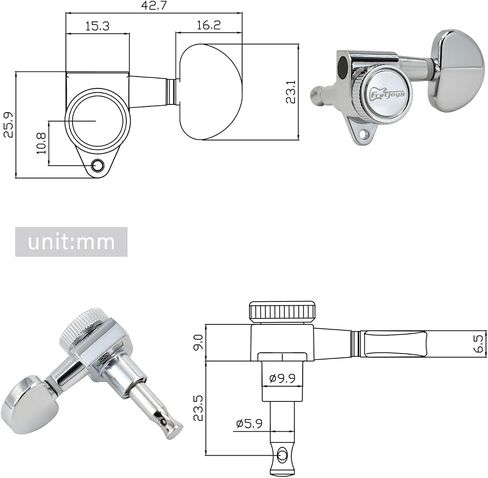 FRETJOYB 18:1 Upgraded 3x3 Locking Guitar Tuners Guitar Tuning Pegs for Acoustic or Electric Guitar Tuning Keys Machine Heads Replacement-Chrome in Kuwait