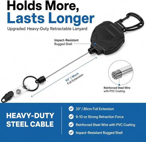CB Mic Holder Retractable Radio Mic Clip Hanger Multi-Scenario Mount for Truck Cab Keys Belt in Kuwait