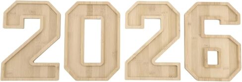 2026 Wooden Graduation Number Charcuterie Board Box Set, 4 Pcs Living Room Snack Candy Dishes, 11.0 x 7.9 in Fillable Food Tray for Parties, Events, Unique Centerpiece in Kuwait