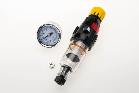 Parker 14E11B18FC Mini Piggyback Filter Regulator | 1/4" NPT Compressed Air Prep Combo | 5 Micron | 0-125 PSI w/Gauge | Poly Bowl & Twist Drain | 16 SCFM Flow in Kuwait