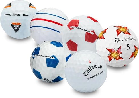 48 Used Golf Balls – Recycled Bulk Mix of Assorted Logo & Stripe Balls – Good Condition – Includes Mesh Bag – Budget-Friendly & Sustainable Golf Balls in Kuwait