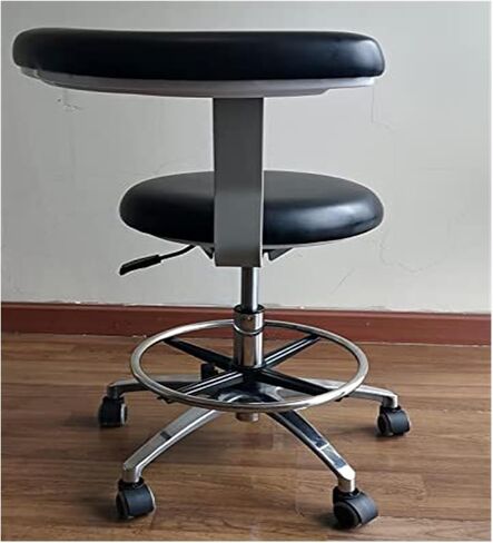 Dental Stool with 360° Rotation, Height Adjustable Medical Assistant Chair, PU Leather Saddle Design, Armrest for Clinics and Salons (C1) in Kuwait