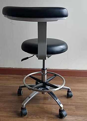 Rotating Dental Chair with Height-Adjustable Assistant Chair, PU Leather Saddle Design for Clinics and Salons, Comfortable Ergonomic Armrests (C2) in Kuwait