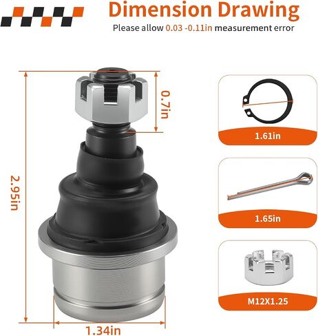 2Pcs Upper or Lower Ball Joints For Honda Rancher Foreman Rubicon Pioneer 350 400 420 450 500 520 650 680 700 700-4 1000 1000-5 1998-2024 51375-HP5-601 51355-HN0-A01 in Kuwait