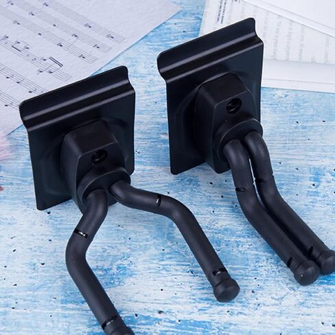 Veemoon 2pcs Wall Mounted Guitar Hangers for Folk Guitar and Bass Plastic and Sponge Material with Screws Included Safe and Firm Space Saving in Kuwait