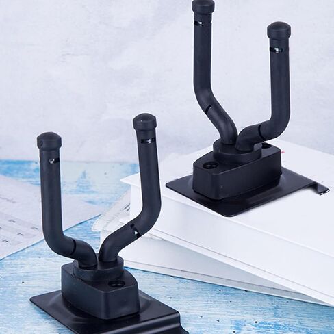 Veemoon 2pcs Wall Mounted Guitar Hangers for Folk Guitar and Bass Plastic and Sponge Material with Screws Included Safe and Firm Space Saving in Kuwait