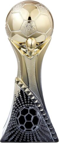 كأس كأس كرة القدم الذهبية 2026 من Goutoports - جائزة كرة القدم من الراتنج مقاس 6 بوصات مع قاعدة سوداء هندسية - جائزة بطولة MVP ثلاثية الأبعاد لبطولة العالم لكرة القدم 2026، هدايا المدرب، ديكور كهف الرجل، جائزة الحفلة - قطعة واحدة in Kuwait