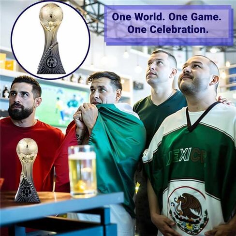 كأس كأس كرة القدم الذهبية 2026 من Goutoports - جائزة كرة القدم من الراتنج مقاس 6 بوصات مع قاعدة سوداء هندسية - جائزة بطولة MVP ثلاثية الأبعاد لبطولة العالم لكرة القدم 2026، هدايا المدرب، ديكور كهف الرجل، جائزة الحفلة - قطعة واحدة in Kuwait