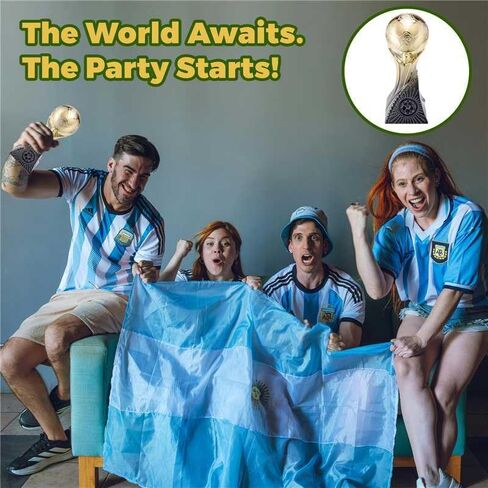 كأس كأس كرة القدم الذهبية 2026 من Goutoports - جائزة كرة القدم من الراتنج مقاس 6 بوصات مع قاعدة سوداء هندسية - جائزة بطولة MVP ثلاثية الأبعاد لبطولة العالم لكرة القدم 2026، هدايا المدرب، ديكور كهف الرجل، جائزة الحفلة - قطعة واحدة in Kuwait