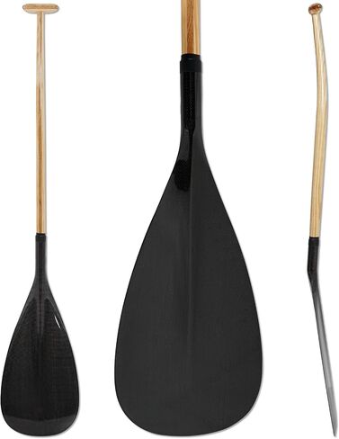 Hybrid Outrigger Canoe Paddle with Wooden Shaft and Carbon Fiber Blade, Lightweight and Durable OC Paddle, 48"-52" in Kuwait