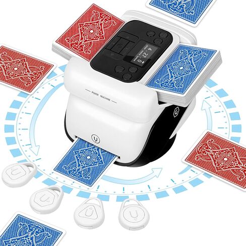 BEE&FLOWER Card Shuffler and Dealer 2-in-1 Automatic Programmable Multiple Game Modes Low-Noise Fair Dealing for Poker, Blackjack & More, Supports 1–8 Players in Kuwait