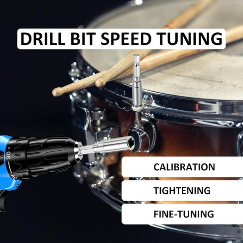 Drum Keys for Tuning Drums, 4 Pcs Universal Chrome Plated Steel Drum Tuning Key with Case and Velvet Bag Standard Drum Key Drill Bit Includes Speed Keys and Drum Wrench for Acoustic Electronic Drum in Kuwait