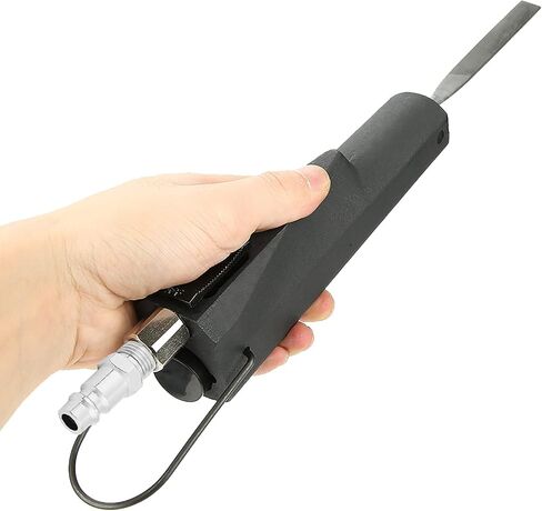 Pneumatic Air File Rasp Tool with 4 Files (Flat, Half Round, Round, Triangular) for Steel, Cast Iron, Wood, Synthetics - Power Hand Tool for Metalworking, Carpentry, Fabrication in Kuwait