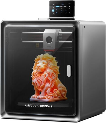 (حزمة كومبو Anycubic Kobra S1) طابعة Anycubic Kobra S1 ثلاثية الأبعاد + Anycubic ACE 2 Pro، طابعة ثلاثية الأبعاد متعددة الألوان بحد أقصى 600 مم/ثانية طباعة عالية السرعة ودقة عالية، 9.8x9.8x9.8 in Kuwait