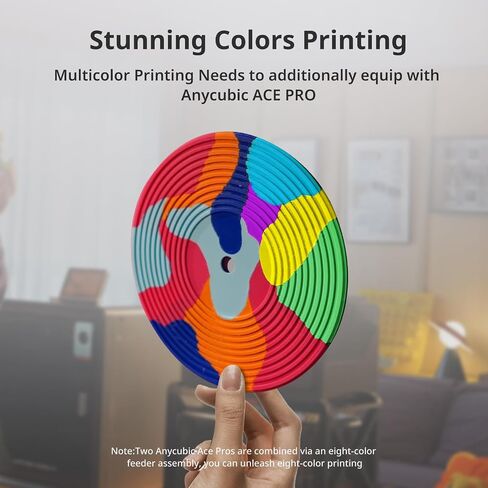 (حزمة كومبو Anycubic Kobra S1) طابعة Anycubic Kobra S1 ثلاثية الأبعاد + Anycubic ACE 2 Pro، طابعة ثلاثية الأبعاد متعددة الألوان بحد أقصى 600 مم/ثانية طباعة عالية السرعة ودقة عالية، 9.8x9.8x9.8 in Kuwait