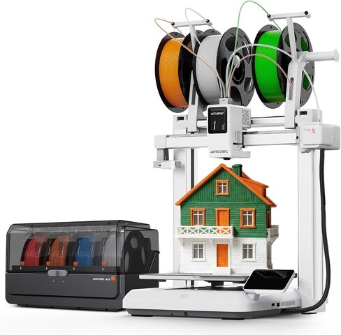 Anycubic Kobra X Combo High-Speed 3D Printer, Native 7-Color(up to 19), ACE GEN 2 with 81% Less Purge, 600mm/s, AI Monitoring, Latest-Level Multi-Color Printing for Geeks Professional with ACE 2 PRO in Kuwait