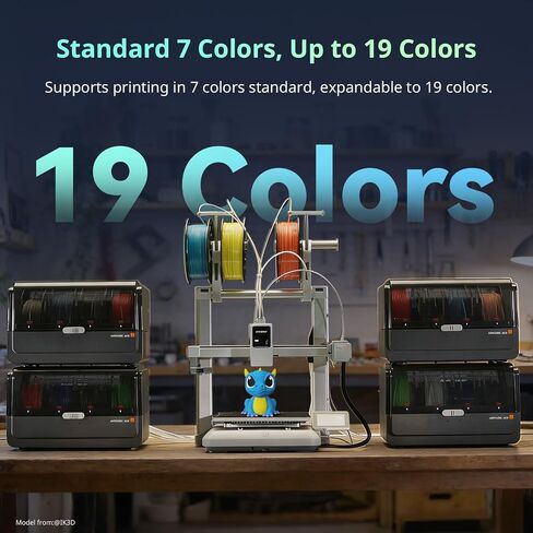 Anycubic Kobra X Combo High-Speed 3D Printer, Native 7-Color(up to 19), ACE GEN 2 with 81% Less Purge, 600mm/s, AI Monitoring, Latest-Level Multi-Color Printing for Geeks Professional with ACE 2 PRO in Kuwait