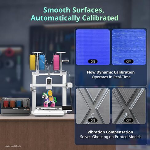 Anycubic Kobra X Combo High-Speed 3D Printer, Native 7-Color(up to 19), ACE GEN 2 with 81% Less Purge, 600mm/s, AI Monitoring, Latest-Level Multi-Color Printing for Geeks Professional with ACE 2 PRO in Kuwait