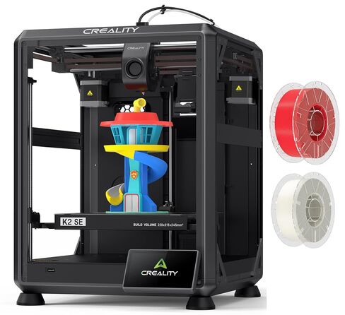 Creality K2 SE 3D Printer, Max High-Speed 500mm/s, Holiday Bundle with Hyper RFID PLA Filament 2KG (White/Red) in Kuwait