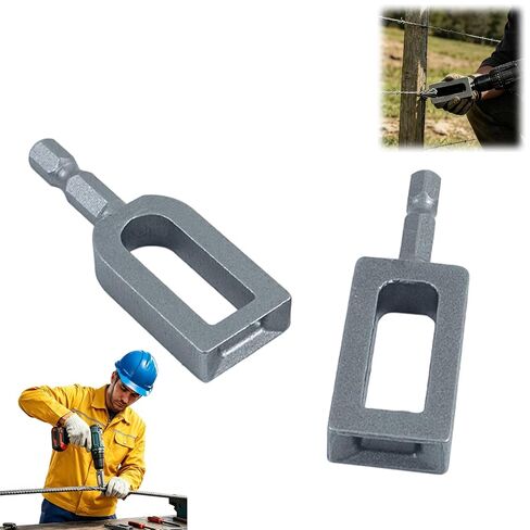Electric Drill Wire Twisting Tool, Heavy Duty Wire Twister for Drill with 1/4" Hex Shank, Professional Wire Twisting Tool for Fencing, Rebar Tying, and Construction, Alloy Steel (Sliver) in Kuwait