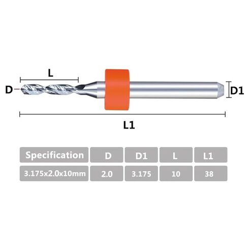2.0mm PCB Drill Bits 3.175mm Shank Import Carbide Gun Bit for Print Circuit Board Drilling Tool 10Pcs in Saudi Arabia