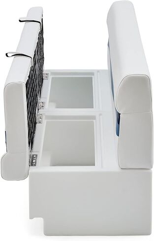 DeckMate Complete 55" Classic Pontoon Boat Seat Bench and Base- White, Blue and Light Blue in Kuwait