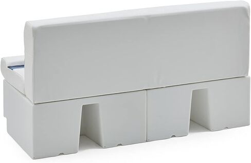 DeckMate Complete 55" Classic Pontoon Boat Seat Bench and Base- White, Blue and Light Blue in Kuwait