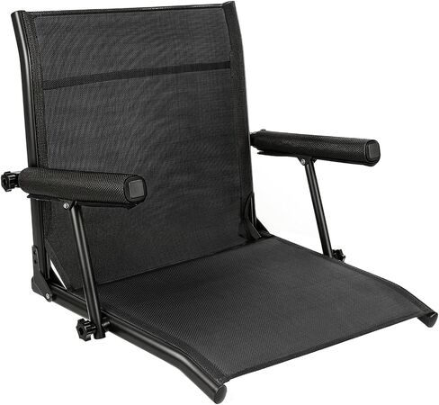 Mesh Fishing Boat Seat, Upgraded Armrest, Breathable Wearproof Mesh Fabric, with Thick Aluminum Frame, Balances Comfort and 350 LBS Weight Capacity, 90° Foldable, Ergonomic Support for All-day Comfort in Kuwait