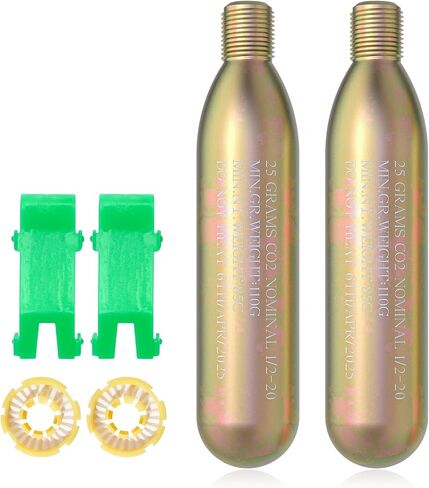 24G Co2 Cartridge Cylinder for Life Vest, Accessory for C02 PFD Rearming Kit, for Auto/Manual Inflating Life Jacket, for Adult, Used for Fishing, Surfing, Sea/Ocean Activities 2Pack in Kuwait