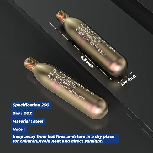 24G Co2 Cartridge Cylinder for Life Vest, Accessory for C02 PFD Rearming Kit, for Auto/Manual Inflating Life Jacket, for Adult, Used for Fishing, Surfing, Sea/Ocean Activities 2Pack in Kuwait