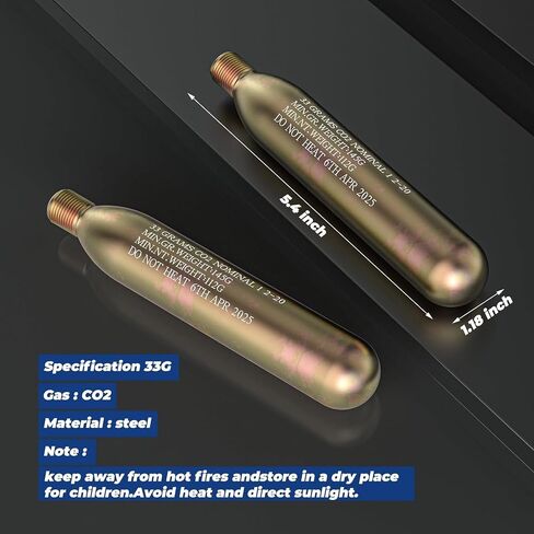 33G Co2 Cartridge Cylinder for Life Vest, Accessory for C02 PFD Rearming Kit, for Auto/Manual Inflating Life Jacket, for Adult, Used for Fishing, Surfing, Sea/Ocean Activities in Kuwait
