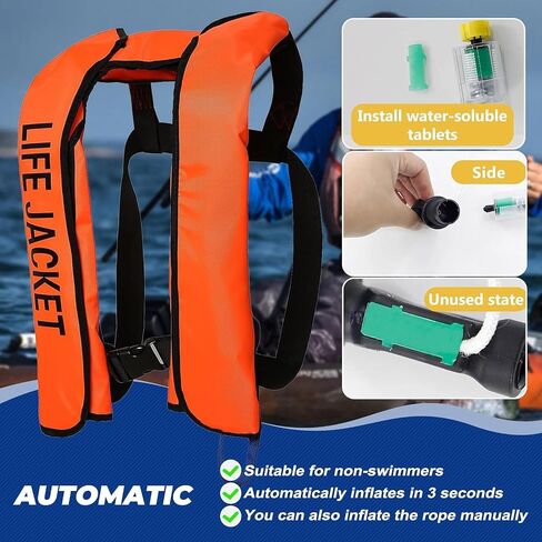 33G Co2 Cartridge Cylinder for Life Vest, Accessory for C02 PFD Rearming Kit, for Auto/Manual Inflating Life Jacket, for Adult, Used for Fishing, Surfing, Sea/Ocean Activities in Kuwait