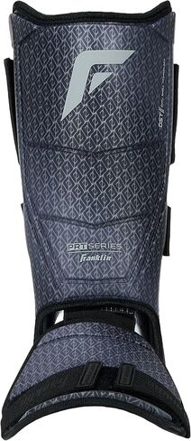 Franklin Sports Baseball + Softball Leg Guard - سلسلة PRT® DST ™ للبالغين + درع القدم للضرب - الساق الواقية + واقي الكاحل مع لوحة إصبع القدم - أسود/رمادي - مقاس واحد - للبالغين in Kuwait