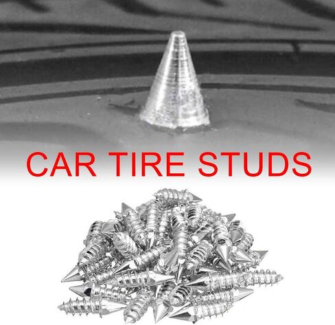 RiToEasysports Anti Slip Ice Snow Spikes Carbide Wheel Antislip Snow Spike 50PCS 27mm Screw Tire Rivets for Car Motorcycle Off Road Winter Ice Mud Tires (Silver) in Saudi Arabia