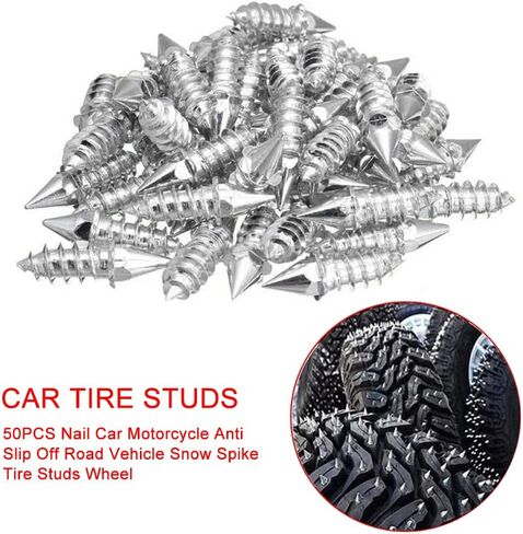 RiToEasysports Anti Slip Ice Snow Spikes Carbide Wheel Antislip Snow Spike 50pcs 27mm Screw Tire Rivets for Car Motorcycle Off Road Use on Ice Mud Roads in Saudi Arabia