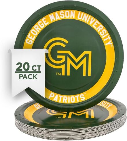 Desert Cactus George Mason University Paper Plates GMU Patriots 20 Count 9 inch Round Plates for Tailgates, Parties, Graduation and Events (Design A) in Saudi Arabia