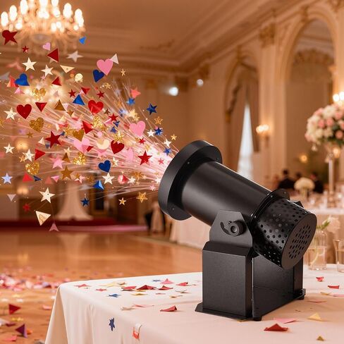 آلة النثار الكهربائية VEVOR مع أضواء LED، قاذفة مدفع قصاصات الورق بقوة 1500 واط، DMX512، جهاز تحكم يدوي وعن بعد، مطلق النار المحمول Confetti لمسرح حفلات الزفاف وأعياد الميلاد in Kuwait