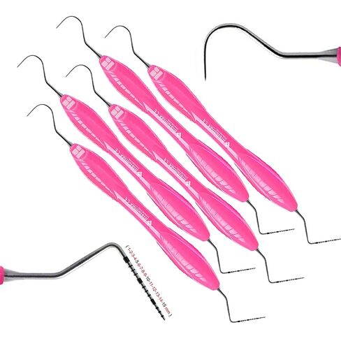5PCS Dental Periodontal Probe Kit - UNC15/23 & #23 Explorer - Pink Silicone Grip - 1-15mm Gradations - Clinic & Dental School Essentials in Saudi Arabia