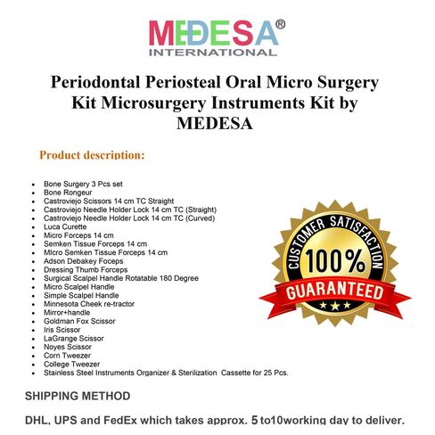 Medesy Periodontal Periosteal Oral Micro Surgery Kit Microsurgery Instruments Kit 24 Pcs by MEDESA in Kuwait