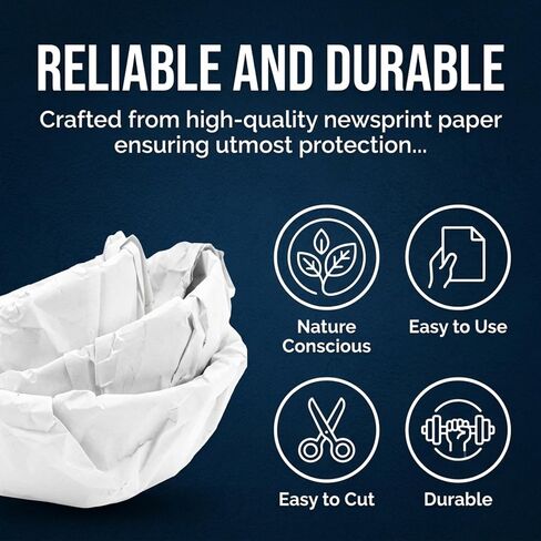 Packing Paper Sheets for Moving, 1280 Sheets, 14 x 17 Inch, 20 lb | Bulk unprinted packing paper for wrapping dishes, mugs, glassware, décor, and fragile items during moving or shipping. in Kuwait