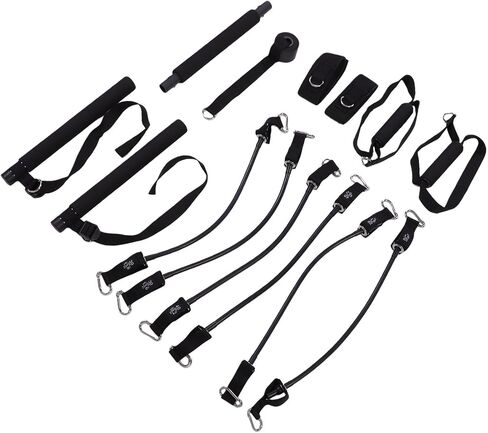 Bewinner Adjustable Pilates Bar Kit with 20-40 Lbs Resistance Bands, Home Fitness Workout Equipment with Storage Bag, 5mm Foam Pad for Comfort, Heavy Duty Metal Adjustment Buckles in Kuwait
