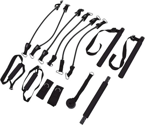 Bewinner Adjustable Pilates Bar Kit with 20-40 Lbs Resistance Bands, Home Fitness Workout Equipment with Storage Bag, 5mm Foam Pad for Comfort, Heavy Duty Metal Adjustment Buckles in Kuwait