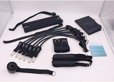 Pilates Bar Kit 20 30 40 Lbs Resistance Bands Adjustable Pilates Workout Equipment with Storage Bag for Home Fitness in Kuwait